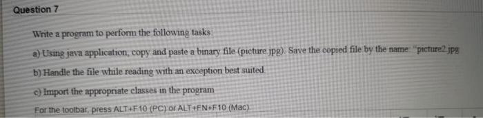 Solved Question 7 Write a program to perform the following | Chegg.com
