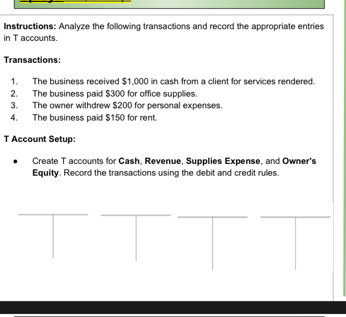 Solved Instructions: Analyze the following transactions and | Chegg.com