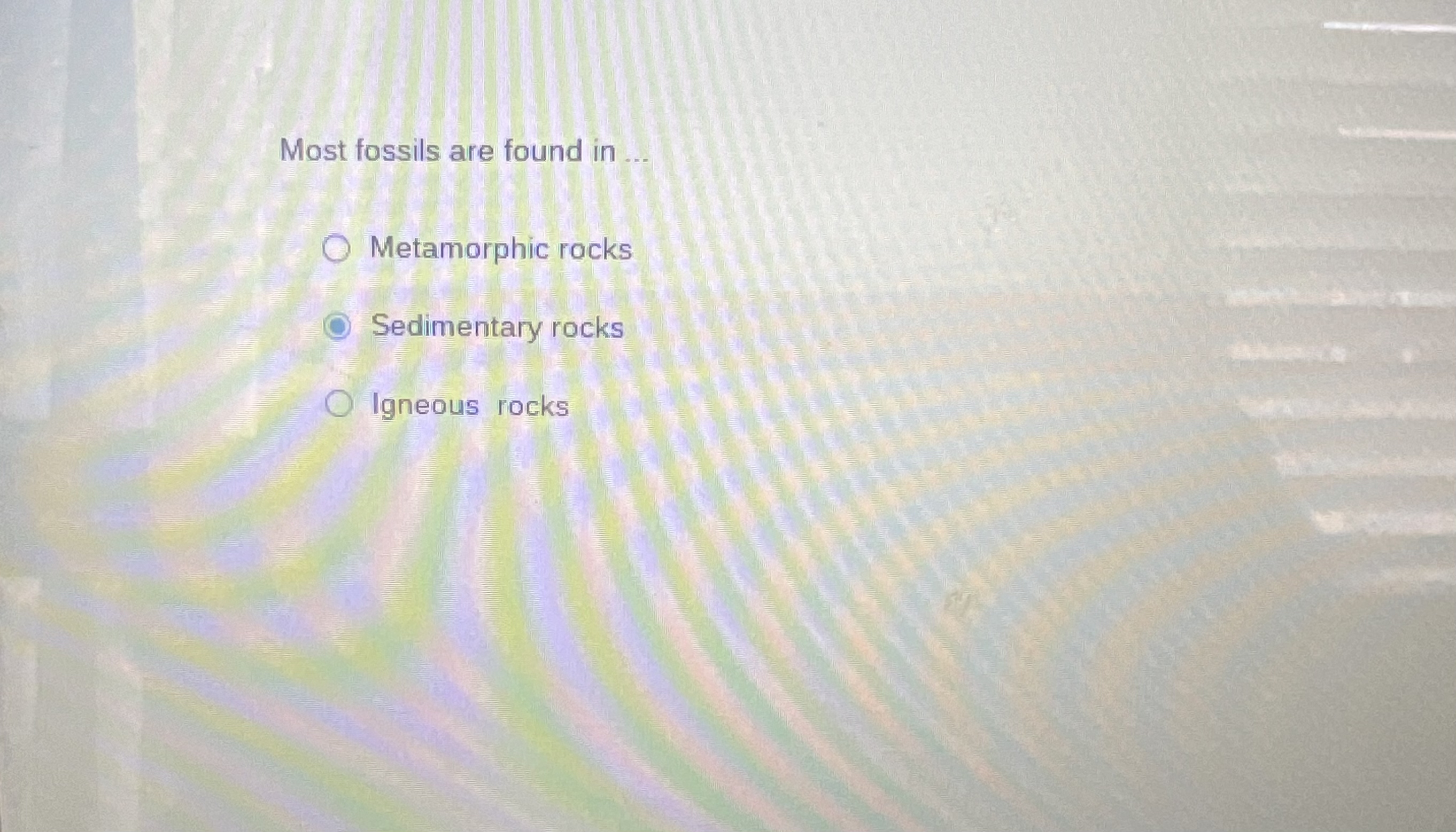 Solved Most fossils are found inMetamorphic