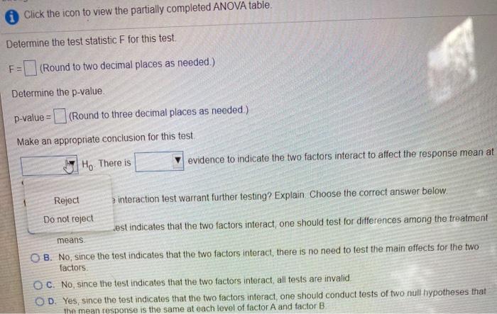 Solved The partially completed ANOVA table for a 3 x 4 | Chegg.com