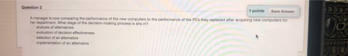 Solved 1 points Save Answer Question 1 if Samor is a manager | Chegg.com