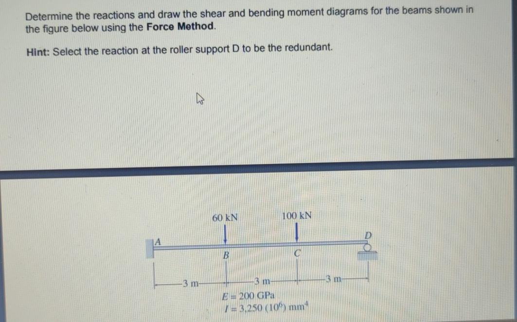 Solved Determine The Reactions And Draw The Shear And 