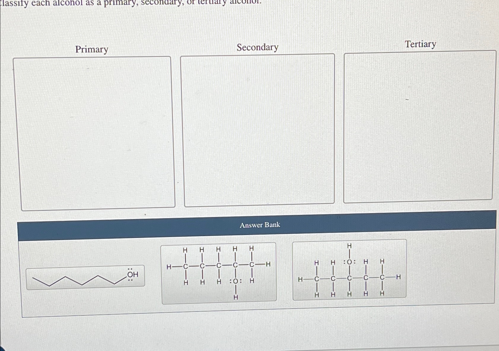 Solved PrimarySecondaryTertiaryAnswer Bank | Chegg.com