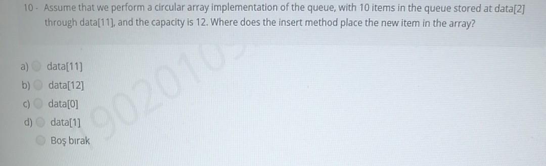 Solved 10. Assume that we perform a circular array | Chegg.com