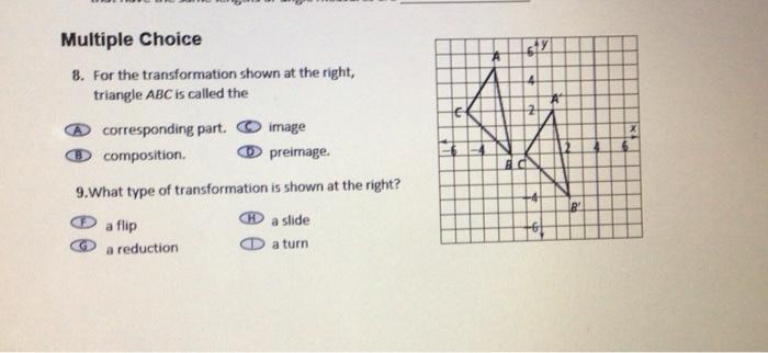 Solved Multiple Choice A 617 4 8. For the transformation | Chegg.com