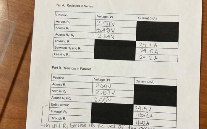 Part A. Resistors In Series Part B. Resistors In | Chegg.com