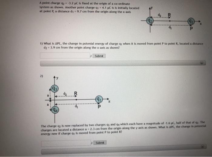 Solved A point charge 92 - +3.2 C is fixed at the origin of | Chegg.com