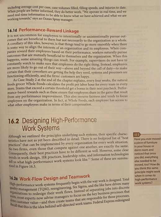 Solved Chapter 16 Implementing HR Strategy: High Performance | Chegg.com