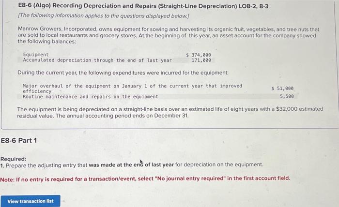 Solved Record the expenditure for the major overhaul of the | Chegg.com