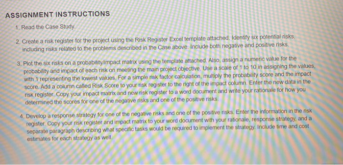 Solved PROJECT RISK MANAGEMENT: CASE STUDY Roy and his team | Chegg.com