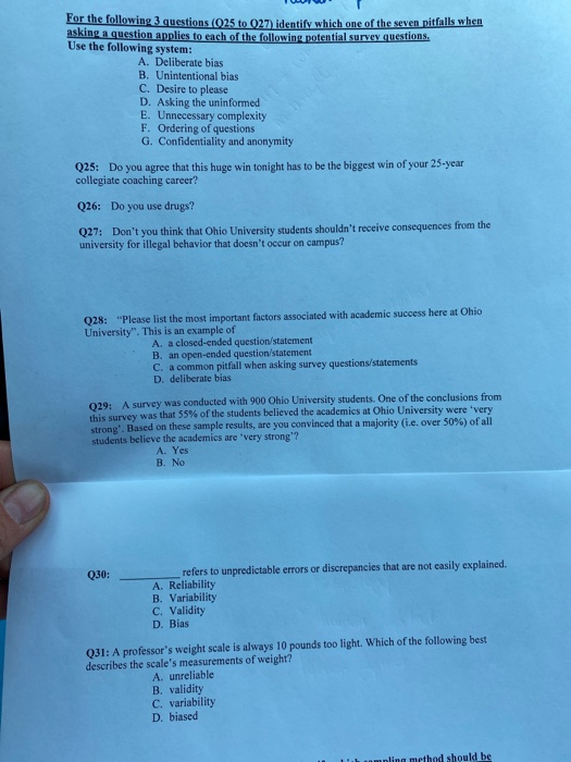 Solved For the following 3 questions (025 to 027) identify | Chegg.com