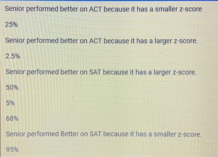 Solved National results for the SAT test show that for