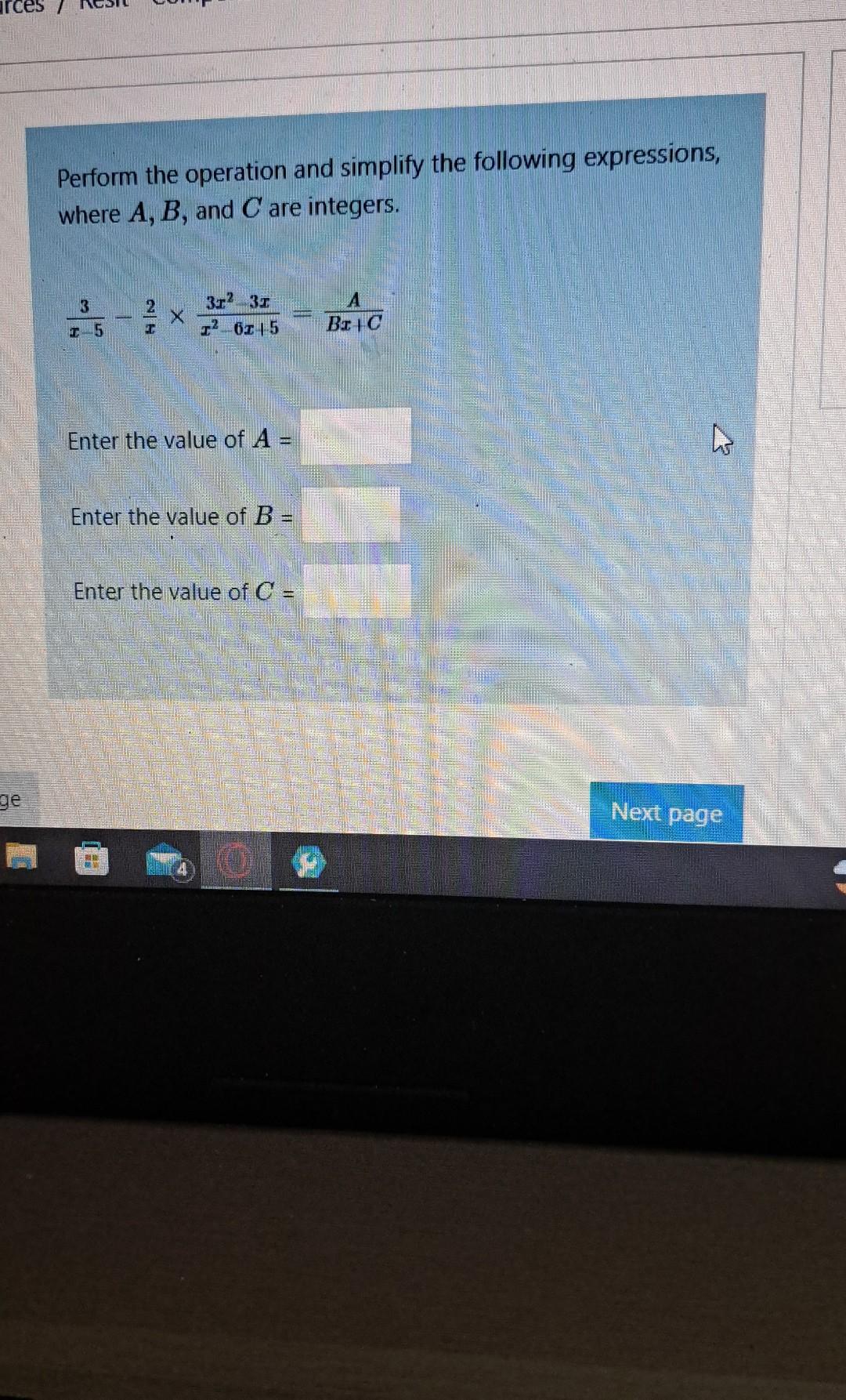 Solved Perform the operation and simplify the following | Chegg.com