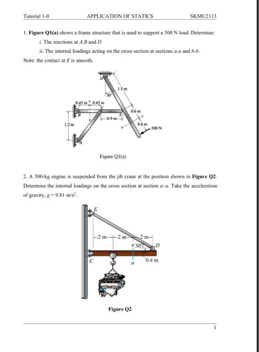 Solved 1. Figure Q1(a) shows a frame structure that is used | Chegg.com