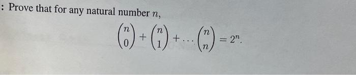 Solved : Prove that for any natural number n, n n (0) + (7) | Chegg.com