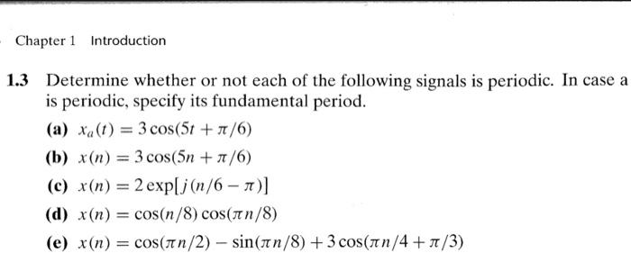 Solved 1.3 Determine whether or not each of the following | Chegg.com