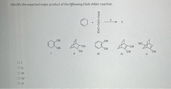 Solved Identify The Diene And Dienophile Expected To Produce 6177