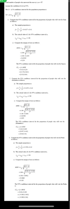 Solved 8 Manually Calculate The Ratio Confidence Interva Chegg Com