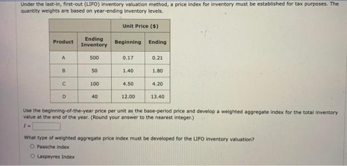 Solved Under the last-in, first-out (LIFO) inventory | Chegg.com