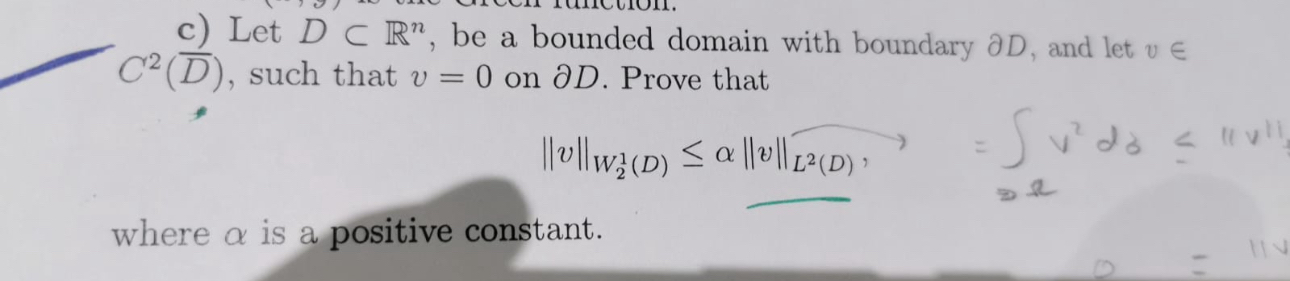 Solved c) ﻿Let DsubRn, ﻿be a bounded domain with boundary | Chegg.com