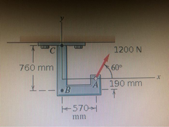 Solved A 1200N force acts on a bracket. a) Calculate the