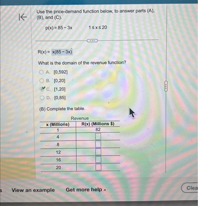 Solved Use the price-demand function below, to answer parts | Chegg.com