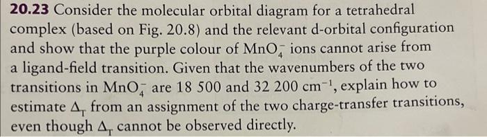 Solved 20.23 Consider The Molecular Orbital Diagram For A | Chegg.com