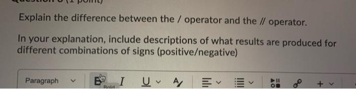Solved Explain the difference between the / operator and the | Chegg.com