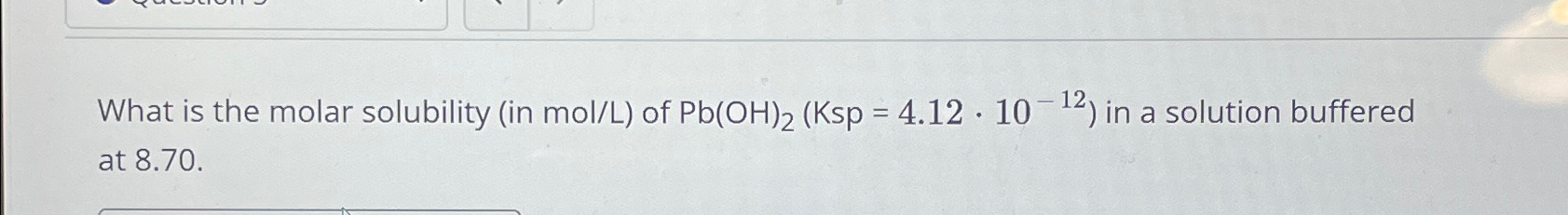 What is the molar solubility of problem below | Chegg.com