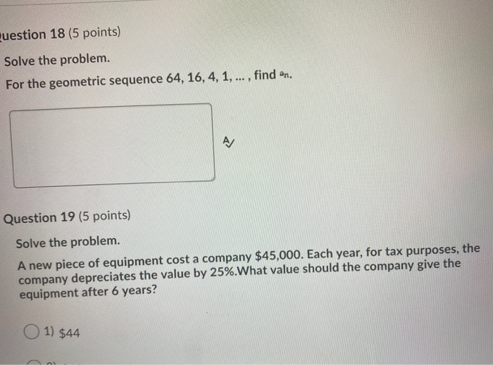 Solved question 18 (5 points) Solve the problem. For the | Chegg.com
