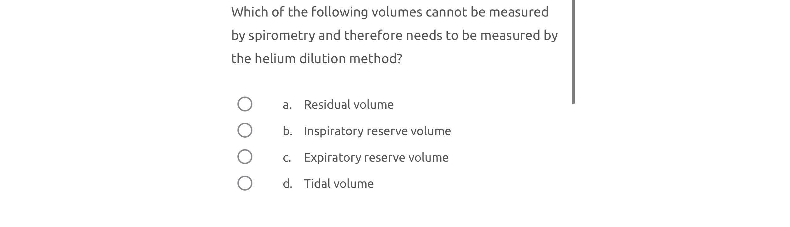 Solved Which of the following volumes cannot be measured by