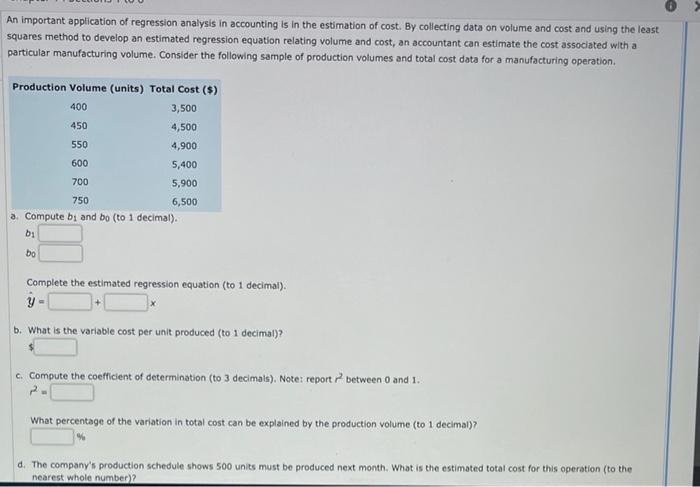 Solved An important application of regression analysis in | Chegg.com