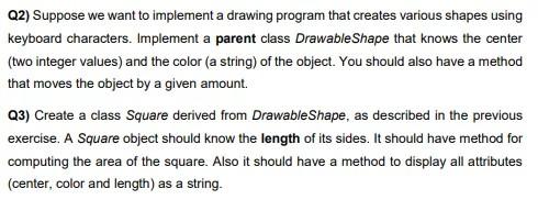 Solved Q2) Suppose we want to implement a drawing program | Chegg.com