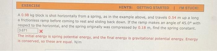 Solved Goal Use Conservation Of Mechanical Energy To Solve A | Chegg.com