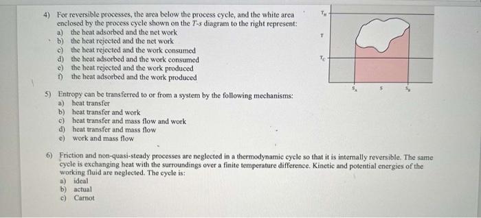Solved 4) For reversible processes, the area below the | Chegg.com