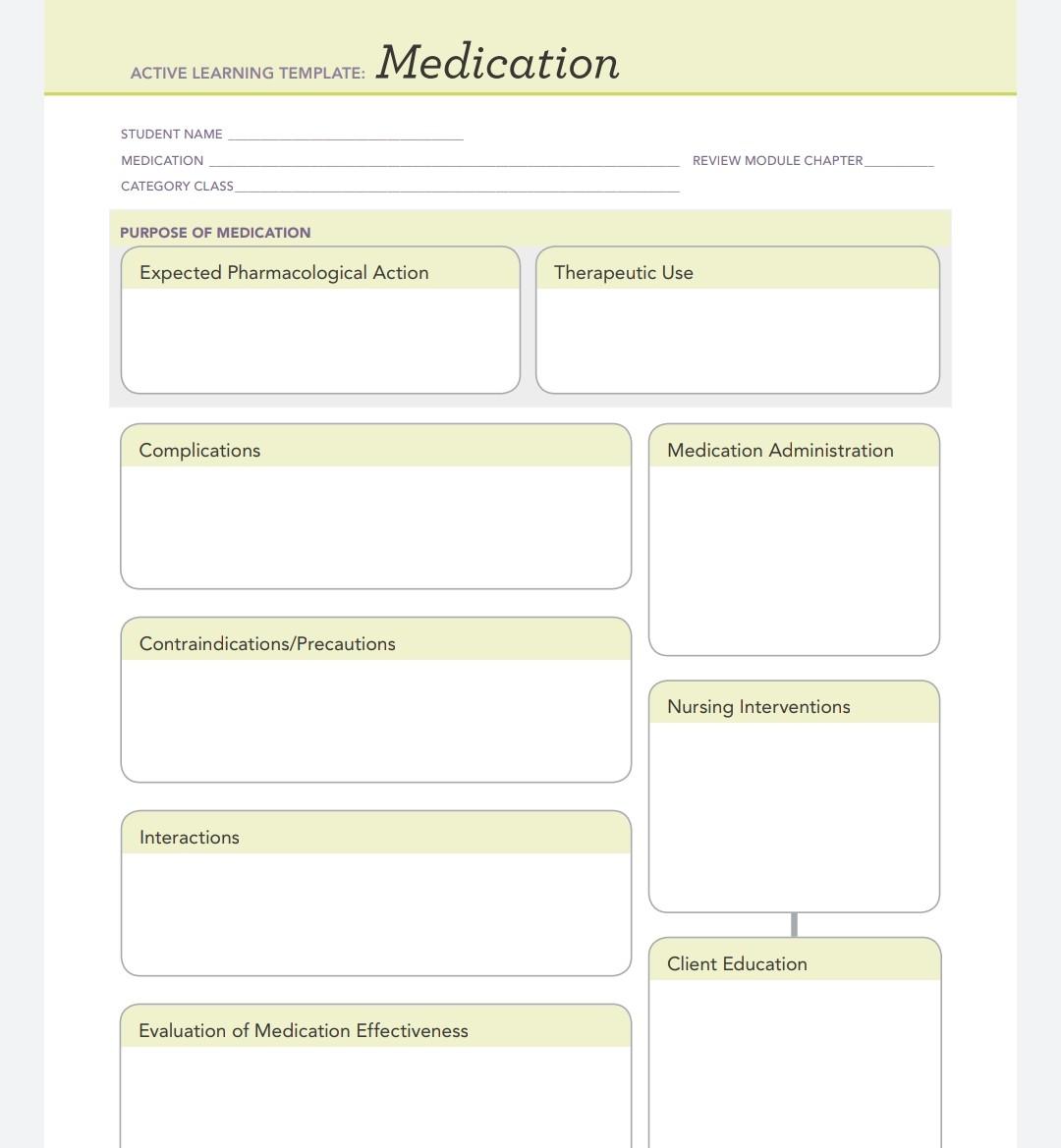 Solved Complete a medication template for each of the  Chegg.com Intended For Medication Card Template