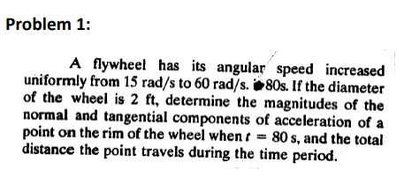 Speed/transfer Math Flywheel Solved Problem 1:A flywheel has its angular speed | Chegg.com