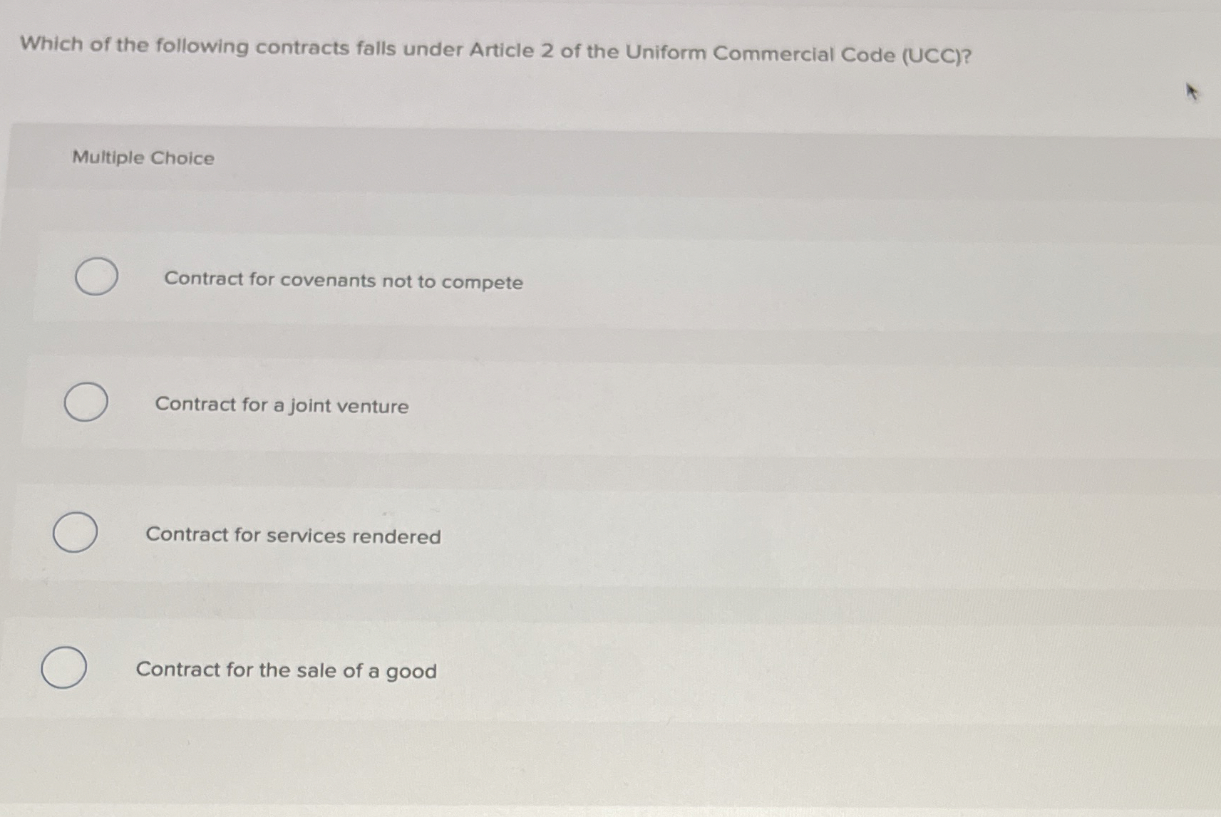 Solved Sources of contract law include:Multiple Choicecommon | Chegg.com