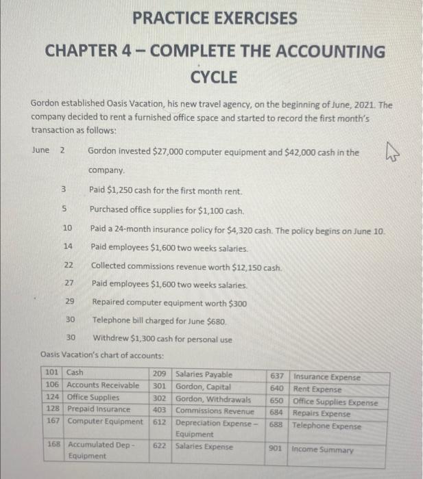 accounting chapter 4 homework