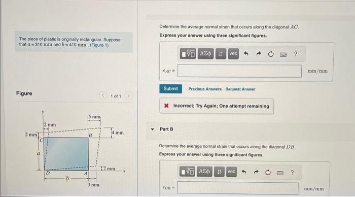 Solved Determine the average normal strain that occurs along | Chegg.com