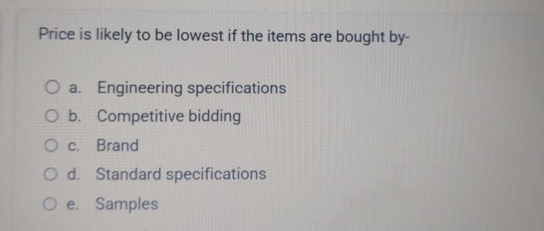 Solved Price is likely to be lowest if the items are bought | Chegg.com