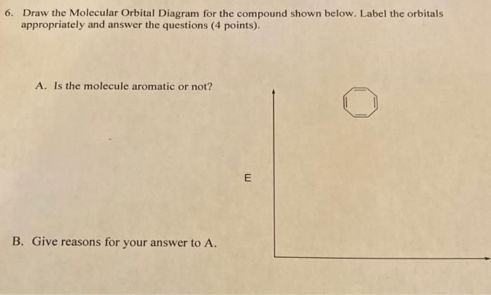 Solved 6. Draw The Molecular Orbital Diagram For The | Chegg.com