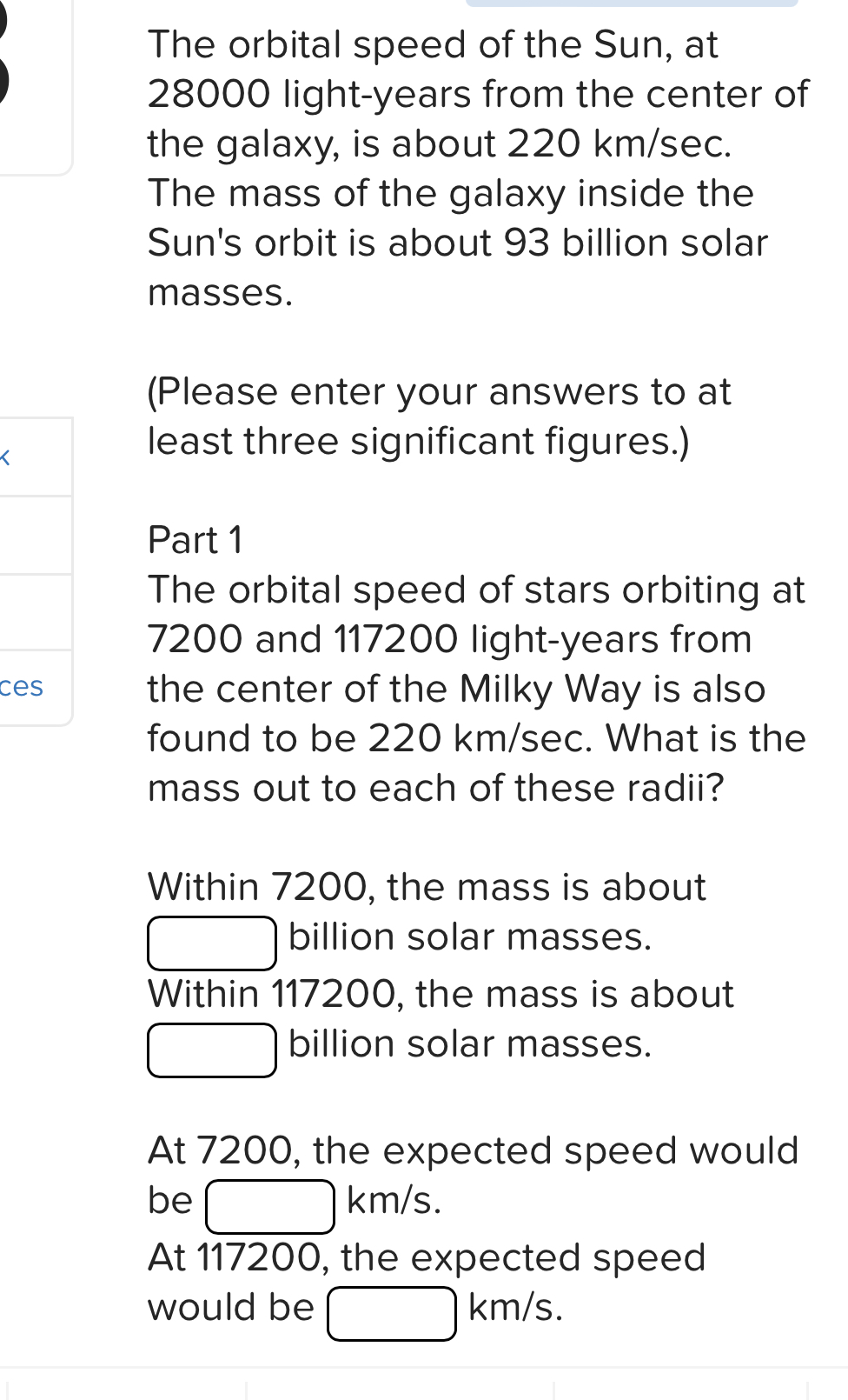 Solved The orbital speed of the Sun, at 28000 ﻿light-years | Chegg.com