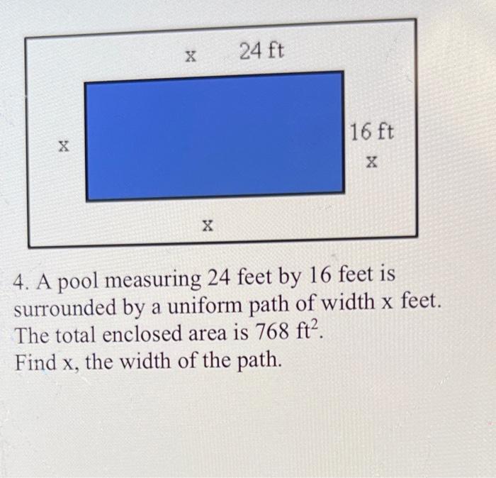 solved-4-a-pool-measuring-24-feet-by-16-feet-is-surrounded-chegg