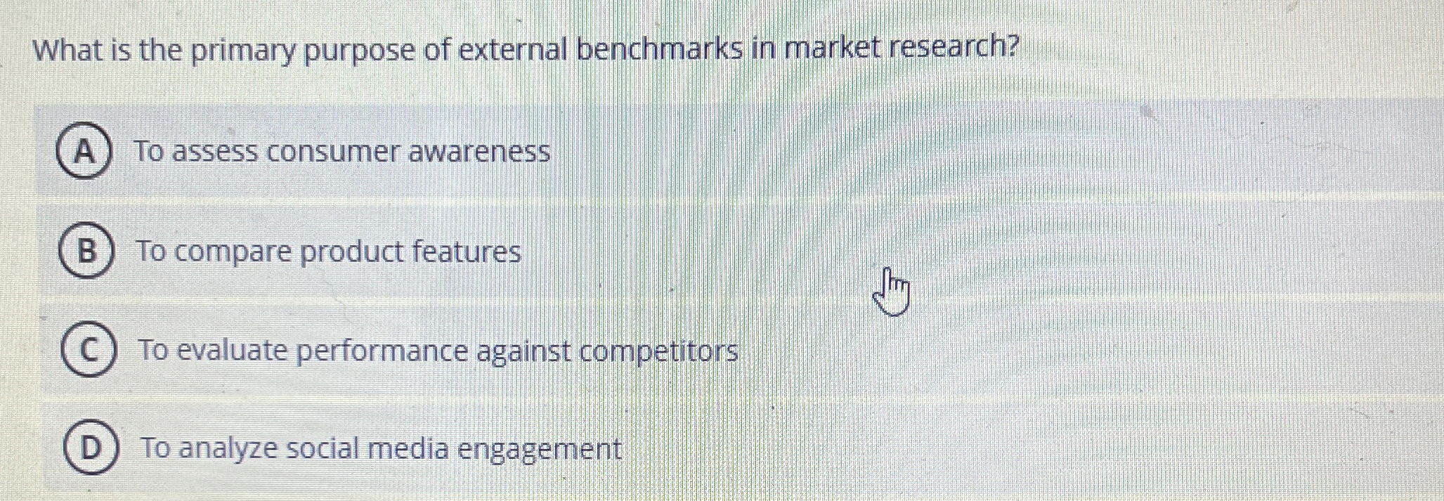Solved What is the primary purpose of external benchmarks in | Chegg.com