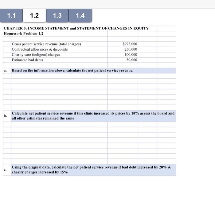 Solved Calculate net patient service revenue if this clinic | Chegg.com