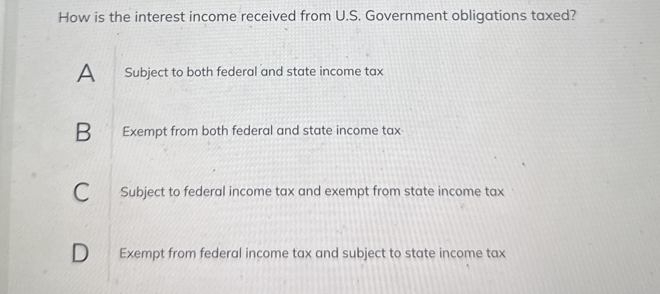 Solved How is the interest income received from U.S. | Chegg.com