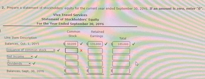 2. Prepare a statement of stockholders