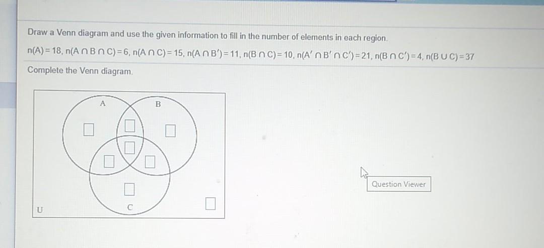 Solved Draw A Venn Diagram And Use The Given Information To | Chegg.com