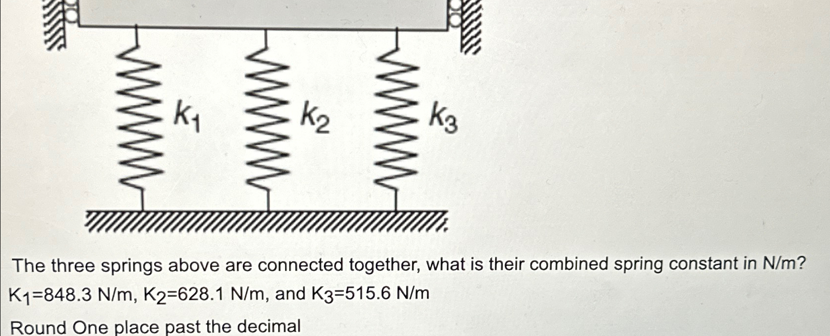 Solved The three springs above are connected together, what | Chegg.com